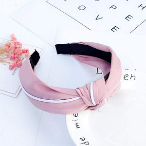Fashion Solid Color Hair Bands For Women Cross Knot Bow White Side Headband Girl Sport Face Wash Hair Accessories FG078
