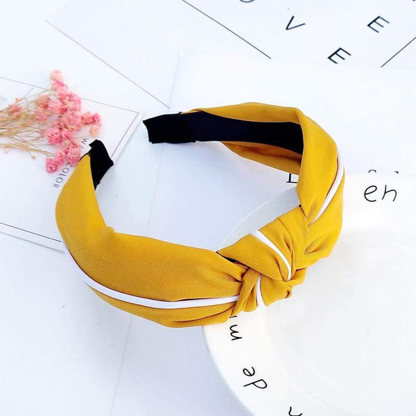 Fashion Solid Color Hair Bands For Women Cross Knot Bow White Side Headband Girl Sport Face Wash Hair Accessories FG078