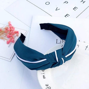 Fashion Solid Color Hair Bands For Women Cross Knot Bow White Side Headband Girl Sport Face Wash Hair Accessories FG078