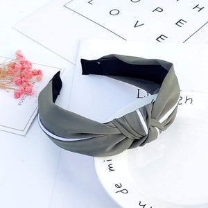 Fashion Solid Color Hair Bands For Women Cross Knot Bow White Side Headband Girl Sport Face Wash Hair Accessories FG078