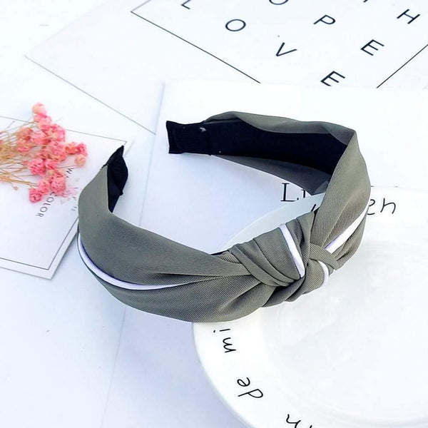 Fashion Solid Color Hair Bands For Women Cross Knot Bow White Side Headband Girl Sport Face Wash Hair Accessories FG078