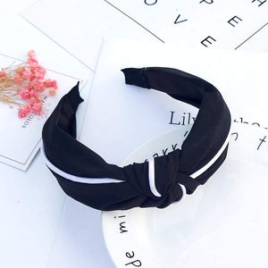 Fashion Solid Color Hair Bands For Women Cross Knot Bow White Side Headband Girl Sport Face Wash Hair Accessories FG078