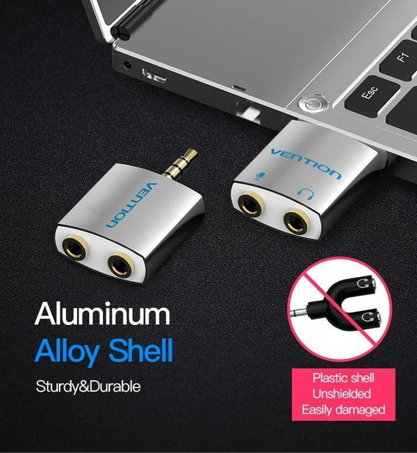 Planet Gates BDAW0 / Aux Adapter Vention 3.5mm Earphone Audio Splitter Connecter Adapter with mic 1 Male to 2 Female Audio Adapter For Headphone PC Mobile Phone