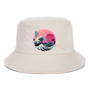Planet Gates Beach Bucket Cap Unisex Cotton Bucket Hats Women Men Summer Sunscreen Hat Solid color Sunbonnet Outdoor Fisherman's Hat