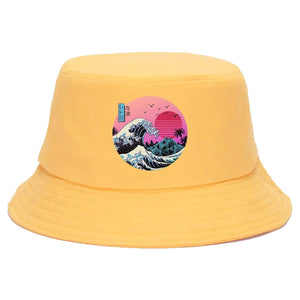 Planet Gates Beach Bucket Cap Unisex Cotton Bucket Hats Women Men Summer Sunscreen Hat Solid color Sunbonnet Outdoor Fisherman's Hat