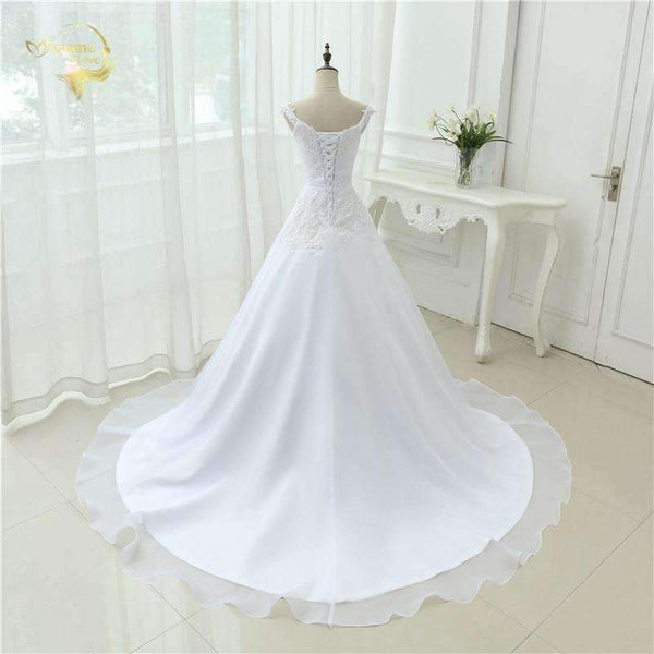 Planet Gates Beach Wedding Dress Casamento A line Cap Sleeves Robe De Mariage Vintage Boho Lace Wedding Dresses 2018 OW 7800