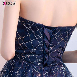 Planet Gates Beaded Cocktail Party Dress 2018  Elegant A-Line Mini Navy Blue Lady Cocktail Dresses Short Dresses