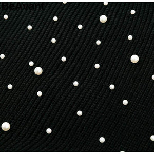 Planet Gates Beading pearl knitted sweater women cloak Loose pullover 2018 winter jumper pull femme Oversized turtleneck sweater cape