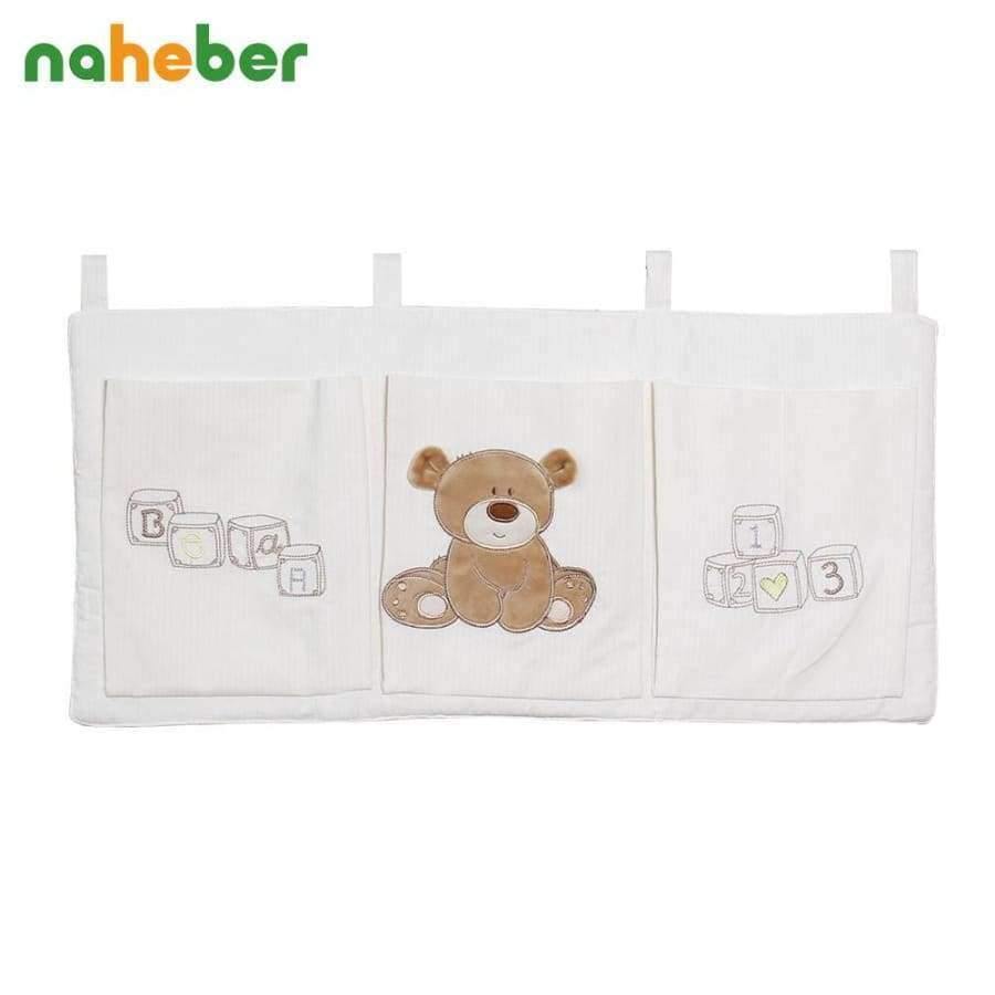 Planet Gates bear Baby Bed Hanging Storage Bag Cotton Newborn Crib Organizer Toy Diaper Pocket Bedding Set Accessories 9 Colors