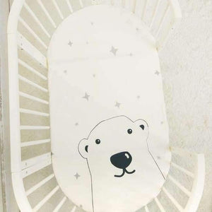 Planet Gates Bear Baby Bed Sheet Pure Cotton Crib Mattress Cover For Kids Cute Cartoon Pattern Baby Fitted Sheets Baby Bedding Photography Props