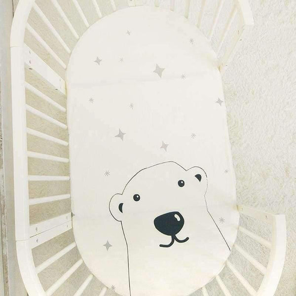 Planet Gates Bear Baby Bed Sheet Pure Cotton Crib Mattress Cover For Kids Cute Cartoon Pattern Baby Fitted Sheets Baby Bedding Photography Props
