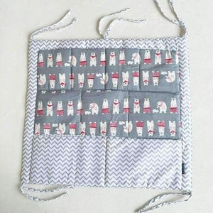 Planet Gates Bear Bed Hanging Storage Bag Baby Cot Bed Brand Baby Cotton Crib Organizer 60*50cm Toy Diaper Pocket for Crib Bedding Set