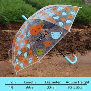 Planet Gates bear Cartoon print child's umbrella transparent rain tools for children animals giraffe,frog,tiger,rabbit,bear YS116