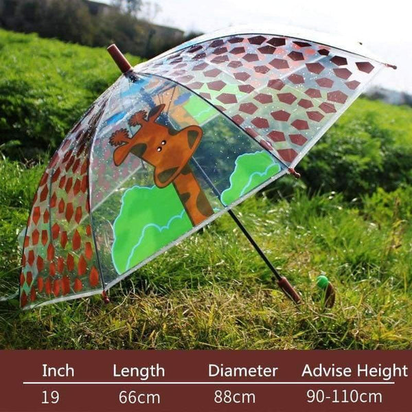 Planet Gates bear Cartoon print child's umbrella transparent rain tools for children animals giraffe,frog,tiger,rabbit,bear YS116