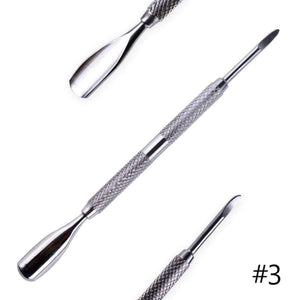 Planet Gates Beauty Nail Art Cuticle Remover Sets Steel Double-ended Manicure Pedicure Pusher Fork Knife Trimmer Tools 9pcs/kit CH1-9