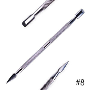 Planet Gates Beauty Nail Art Cuticle Remover Sets Steel Double-ended Manicure Pedicure Pusher Fork Knife Trimmer Tools 9pcs/kit CH1-9