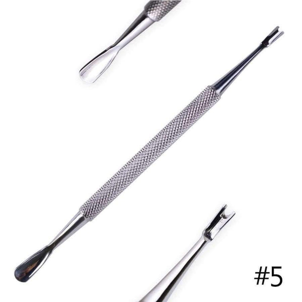 Planet Gates Beauty Nail Art Cuticle Remover Sets Steel Double-ended Manicure Pedicure Pusher Fork Knife Trimmer Tools 9pcs/kit CH1-9