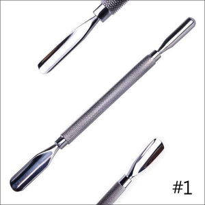 Planet Gates Beauty Nail Art Cuticle Remover Sets Steel Double-ended Manicure Pedicure Pusher Fork Knife Trimmer Tools 9pcs/kit CH1-9