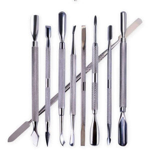 Planet Gates Beauty Nail Art Cuticle Remover Sets Steel Double-ended Manicure Pedicure Pusher Fork Knife Trimmer Tools 9pcs/kit CH1-9