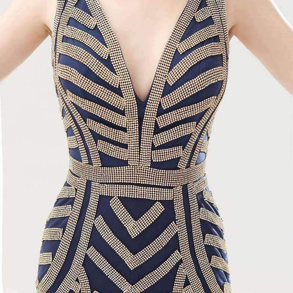 Planet Gates Beauty Silver Beading Mermaid Evening Dresses Sexy Tulle V-Neck Long Women Important Party Dress Luxury Prom Gowns OL476