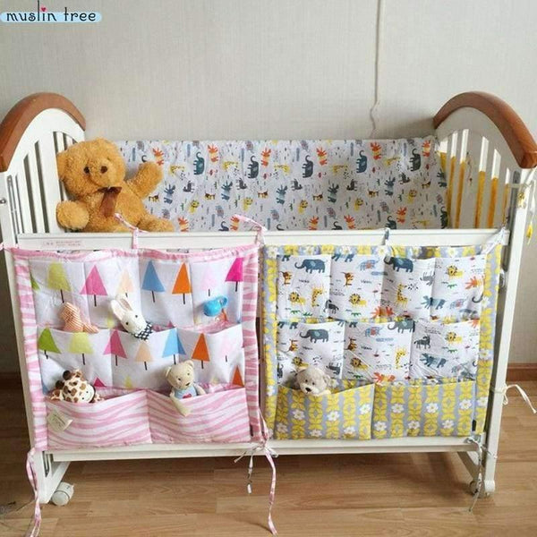 Planet Gates Bed Hanging Storage Bag Baby Cot Bed Brand Baby Cotton Crib Organizer 50*60cm Toy Diaper Pocket for Crib Bedding Set