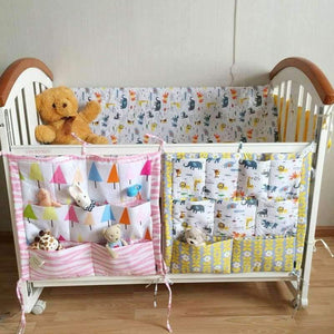 Planet Gates Bed Hanging Storage Bag Baby Cot Bed Brand Baby Cotton Crib Organizer 60*50cm Toy Diaper Pocket for Crib Bedding Set