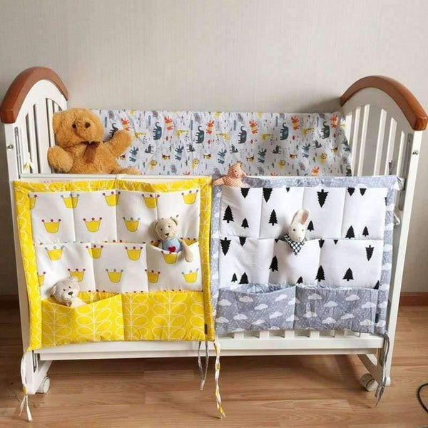 Planet Gates Bed Hanging Storage Bag Baby Cot Bed Brand Baby Cotton Crib Organizer 60*50cm Toy Diaper Pocket for Crib Bedding Set