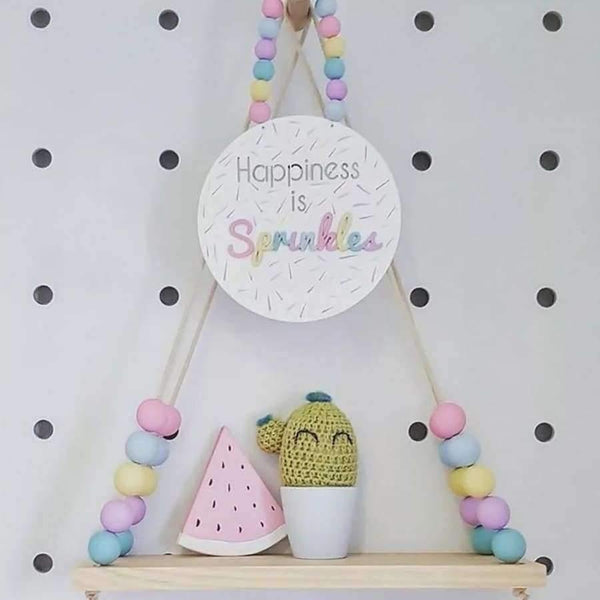 Planet Gates Bedroom Wall Shelf DIY Original Wood Beads Storage Shelf Organization Swing Shelf Home Decor Kids Room Wall Decoration