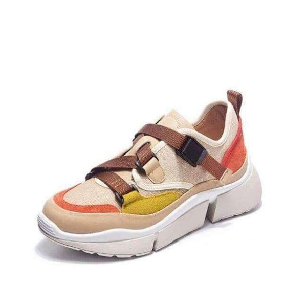 Planet Gates begine low / 4 2018 fashion sneakers New Fashion Genuine Leather+Canvas Clunky Women Vulcanize Shoes Female Platform Breathable shoes woman