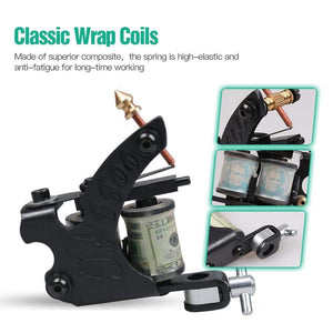 Planet Gates Beginner Complete Tattoo Kit 2 Machines Gun Set Power Supply Grips Body Art Tools Set Permanent Makeup Tattoo set