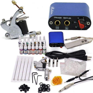 Planet Gates Beginner Rotary Tattoo Kit Tatoo Machine 14 Color Inks professional Tattoo gun Power Supply Power Tip Tube And Needles body art