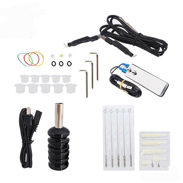 Planet Gates Beginner Tattoo Kit High Quality 8 Wrap Coils Tattoo Gun Machines Grips Needles Tips Power Supply Tatu Tattoo Supplies