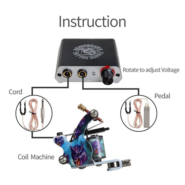 Planet Gates Beginner Tattoo Kit with Hot Sales USA Brand Ink One Machine Complete  Power Supply Dragonhawk Art Pigment