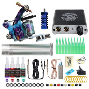 Planet Gates Beginner Tattoo Kit with Hot Sales USA Brand Ink One Machine Complete  Power Supply Dragonhawk Art Pigment