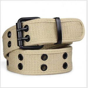 Planet Gates Beige / 110cm Belt  Wholesale Canvas Men's Belt Double Pin Buckle Waistband For Men Canvas Belts Fashion belts