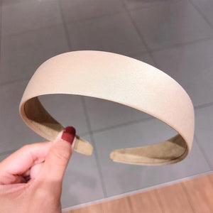 1PC Plastic Fashion Canvas Wide Headband Hair Band Headwear Bezel Hair Accessories For Woman Satin Covered Resin Hairbands