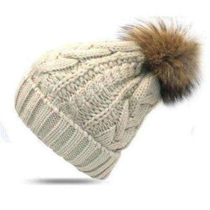 Planet Gates Beige 1Pcs Fashion Autumn Winter Hat For Women Warm Knitted Skullies Pompom Hats Skullies Caps Bonnet Femme Casual Beanies for Ladies