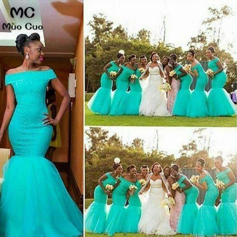 Planet Gates Beige / 2 Bridesmaid Dresses Mermaid Maid Of Honor Gowns For Wedding Off Shoulder Turquoise Bridesmaid Dress