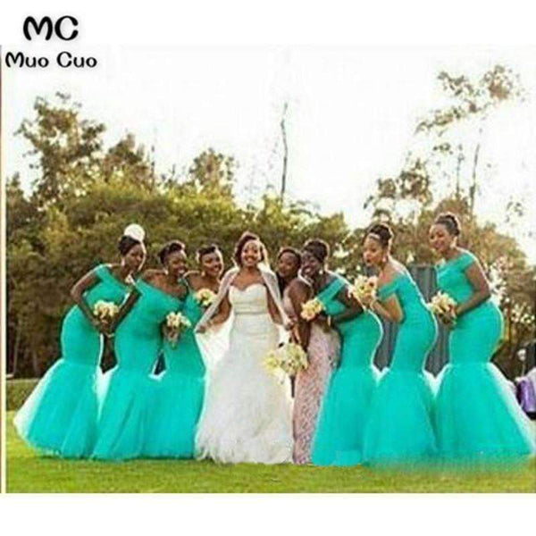 Planet Gates Beige / 2 Bridesmaid Dresses Mermaid Maid Of Honor Gowns For Wedding Off Shoulder Turquoise Bridesmaid Dress