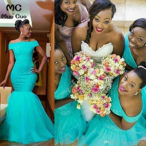 Planet Gates Beige / 2 Bridesmaid Dresses Mermaid Maid Of Honor Gowns For Wedding Off Shoulder Turquoise Bridesmaid Dress
