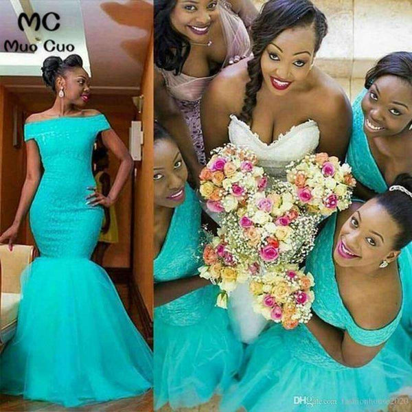 Planet Gates Beige / 2 Bridesmaid Dresses Mermaid Maid Of Honor Gowns For Wedding Off Shoulder Turquoise Bridesmaid Dress