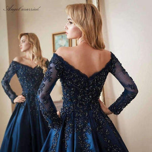 Planet Gates Beige / 2 Evening Dresses navy blue cap sleeve prom gowns applqiues lace mother of bride dress vestido de festa 2018
