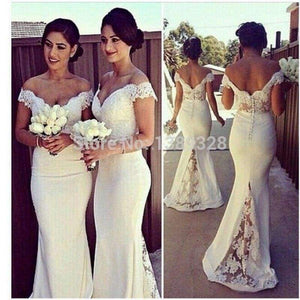 Planet Gates Beige / 2 Sexy Sweetheart Lace Sexy Bridesmaid Dresses 2017 See Through Mermaid Vestido De Festa De Casamento