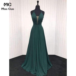 Planet Gates Beige / 2 Teal Wedding Party Dress Deep V-Neck Spaghetti Straps Chiffon Pleat Prom Bridesmaid Dresses for women