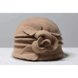 Planet Gates beige 2018 Floral Casual Brand Warm Lady Autumn Floppy Soft Girl Fedoras Women Fedoras 100% Pure Wool Dome Winter Hat For Women
