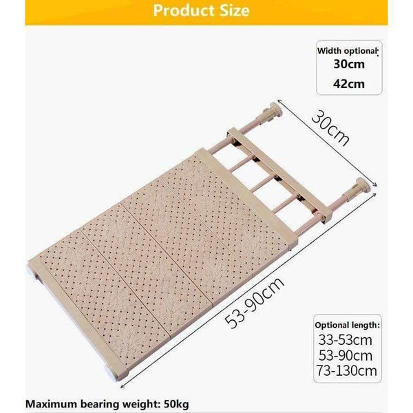 Planet Gates Beige 33-53cm 30cm Adjustable Wardrobe Closet Storage Rack Layered Partition Board Commodity Shelf Wardrobe Partition Storage Rack Kitchen Shelf