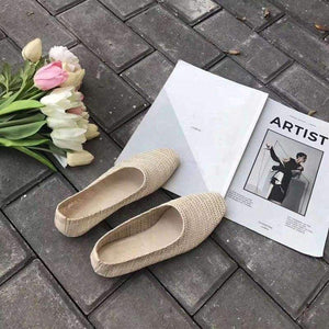 Planet Gates Beige / 35 Ladies Shoe 2018 Casual Cane Ballerinas Fashion Women Solid Ballet Flats Basic Shallow Women Flats size 34-38