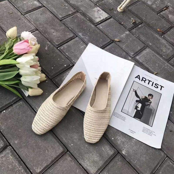 Planet Gates Beige / 35 Ladies Shoe 2018 Casual Cane Ballerinas Fashion Women Solid Ballet Flats Basic Shallow Women Flats size 34-38