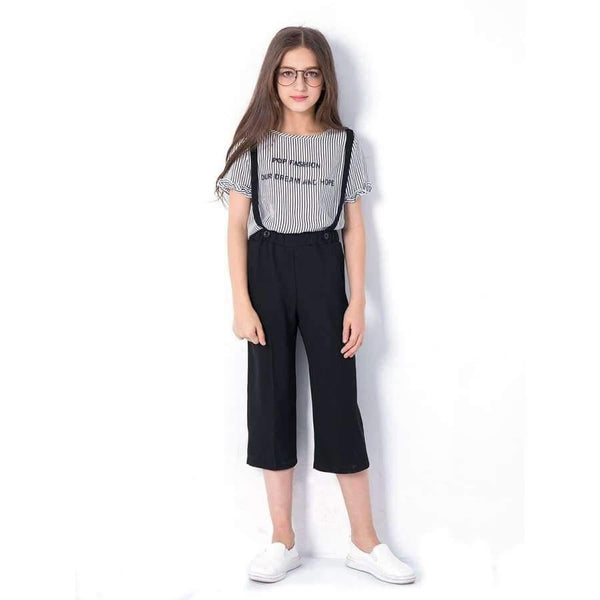 Planet Gates Beige / 6 Summer Girls Clothing Set T-shirts Pants Kids Suits Two-piece Teenage Girl Tracksuit size 6 7 8 9 10 11 12 13 14 years