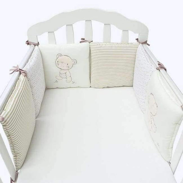 Planet Gates Beige 6Pcs/Lot Baby Bed Protector Crib Bumper Pads Baby Bed Bumper in the Crib Cot Bumper Safety Cotton Blend Baby Bedding Set Rail